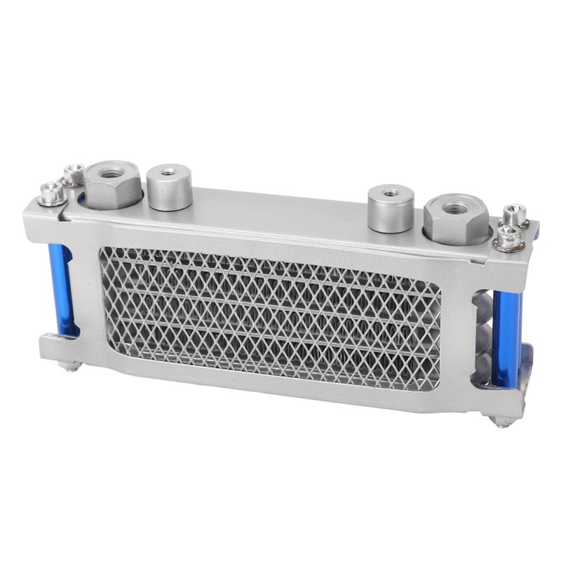 Motorcycle Oil Cooler Kit Aluminum 4 Rows High Efficiency Replacement for Monkey 50cc To 110cc Moto Oil Cooler Blue - Image 3