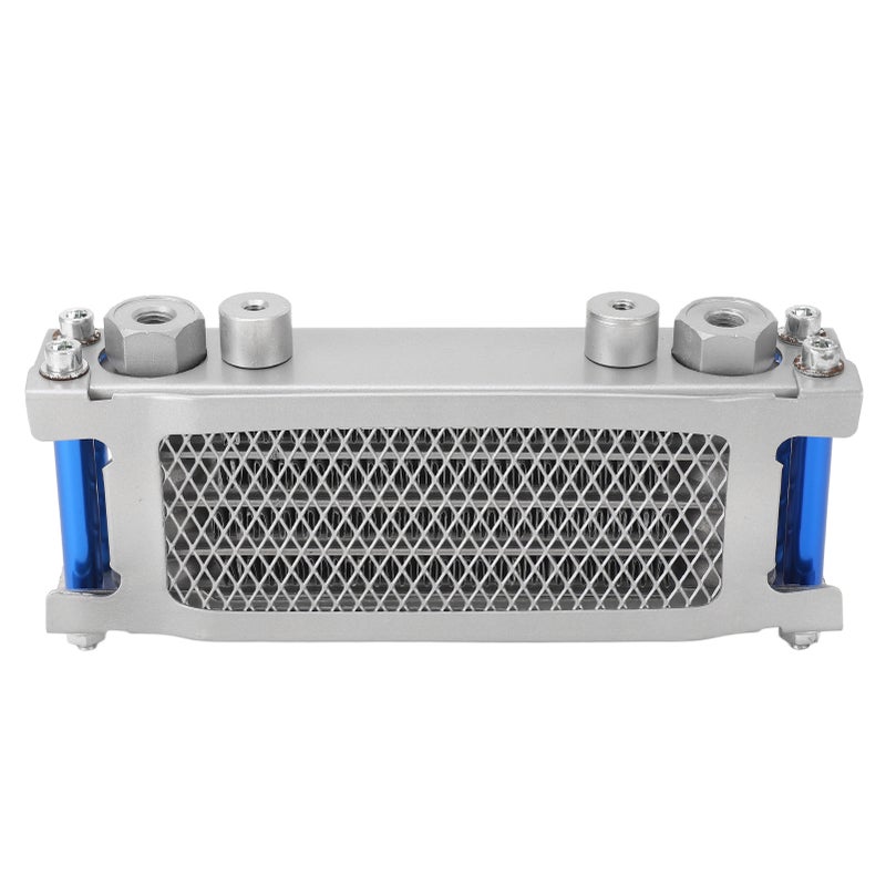 Motorcycle Oil Cooler Kit Aluminum 4 Rows High Efficiency Replacement for Monkey 50cc To 110cc Moto Oil Cooler Blue - Image 2