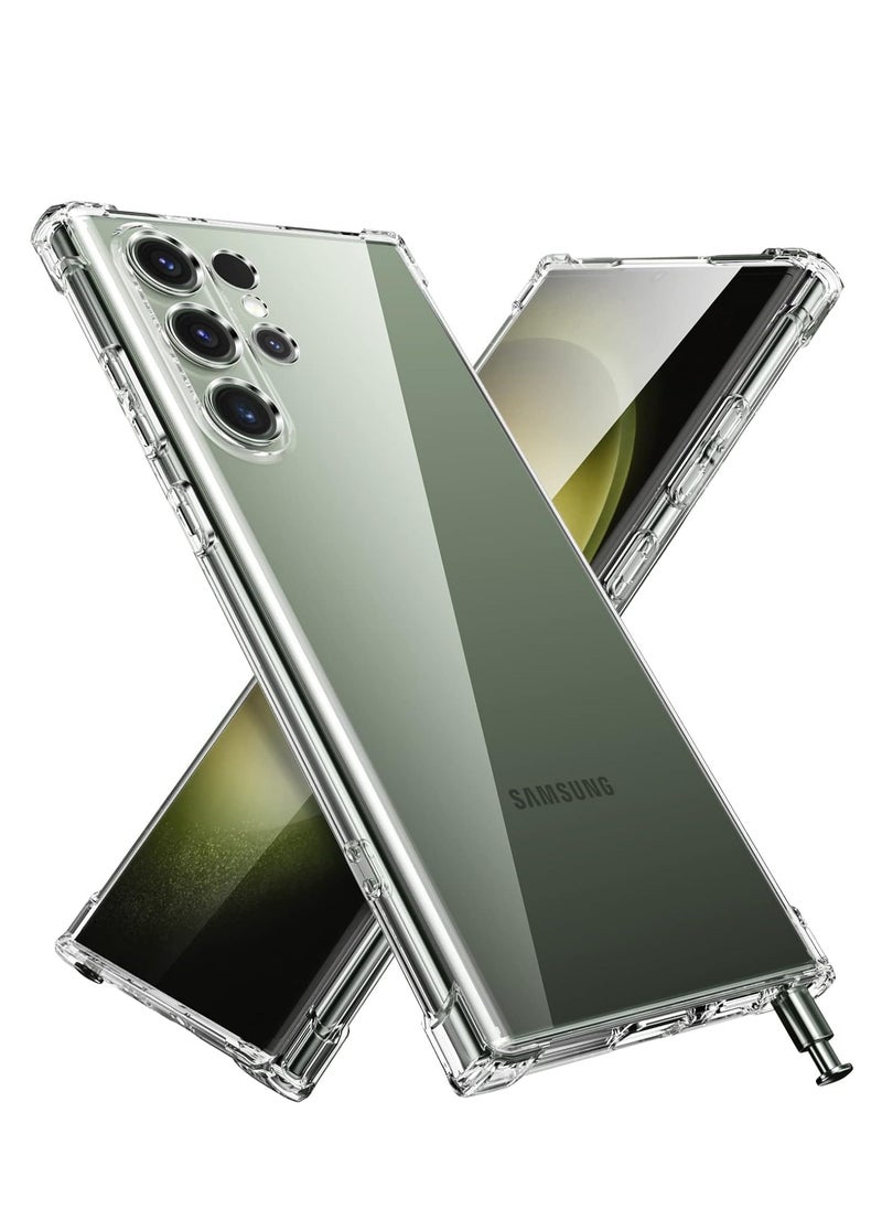 Houmt Galaxy S24 Ultra Clear Case Crystal Clear Soft Rubber TPU Reinforced Bumper Corners Full Coverage Drop Protection Slim Fit Protective Case for Samsung Galaxy S24 Ultra- 6.8 Inch  - Image 1