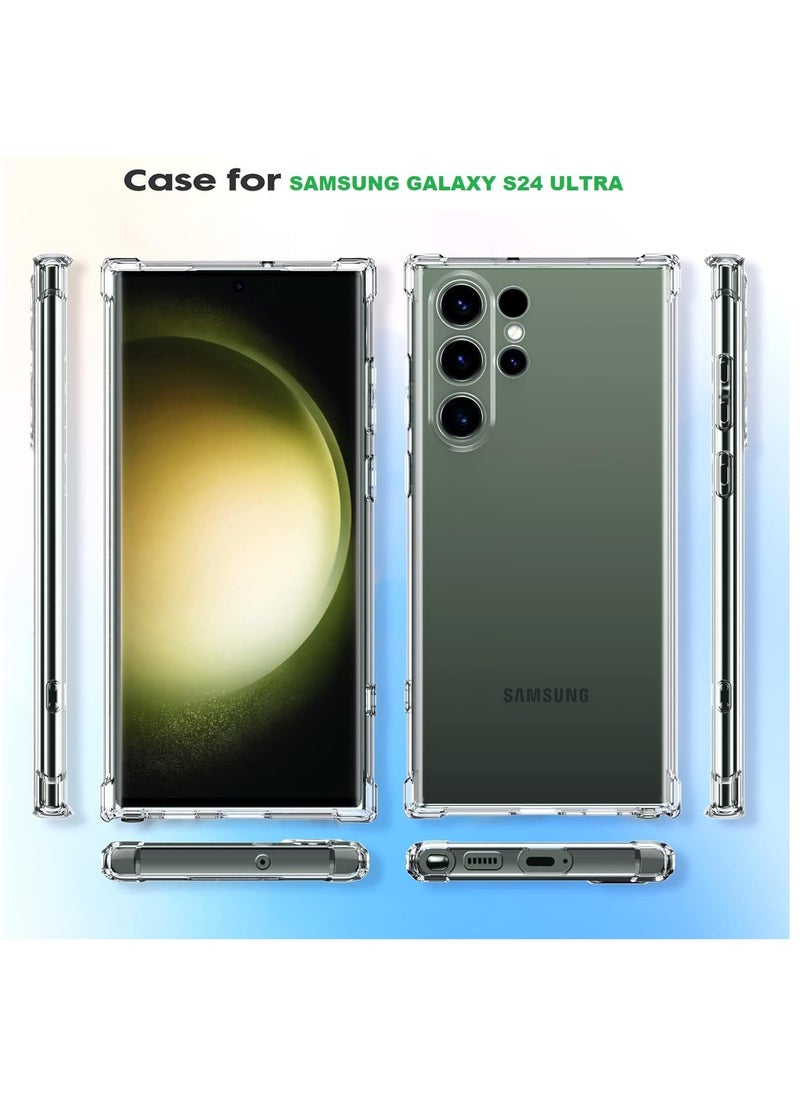Houmt Galaxy S24 Ultra Clear Case Crystal Clear Soft Rubber TPU Reinforced Bumper Corners Full Coverage Drop Protection Slim Fit Protective Case for Samsung Galaxy S24 Ultra- 6.8 Inch  - Image 2