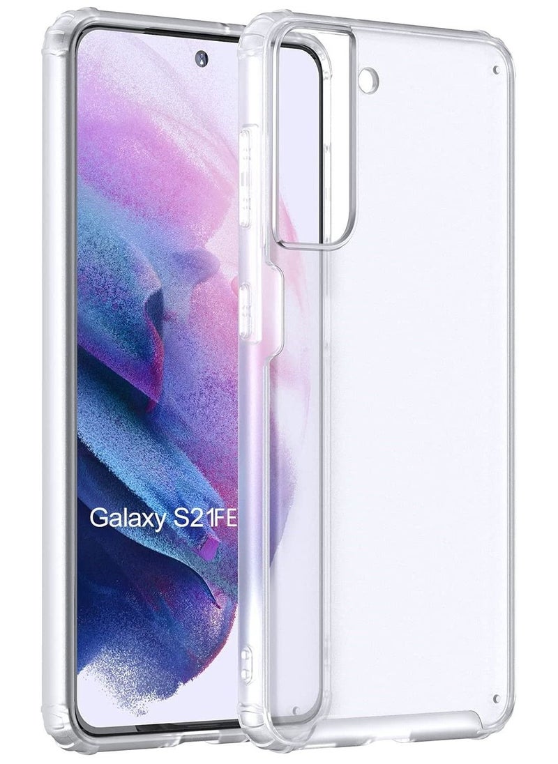 كفر سامسونج جالكسي اس 21 اف اي  (Galaxy S21 FE) حماية عالية  ظهر صلب شبه شفاف غير لامع  واطار مرن