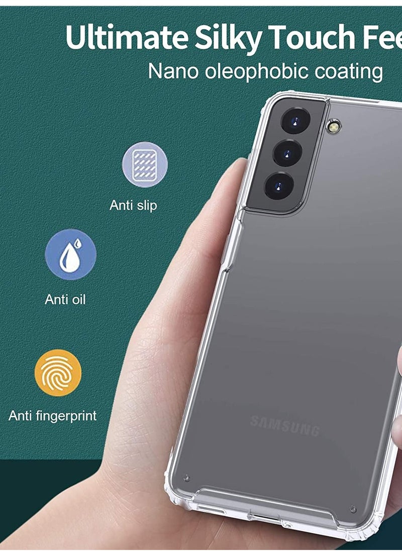 كفر سامسونج جالكسي اس 21 اف اي  (Galaxy S21 FE) حماية عالية  ظهر صلب شبه شفاف غير لامع  واطار مرن
