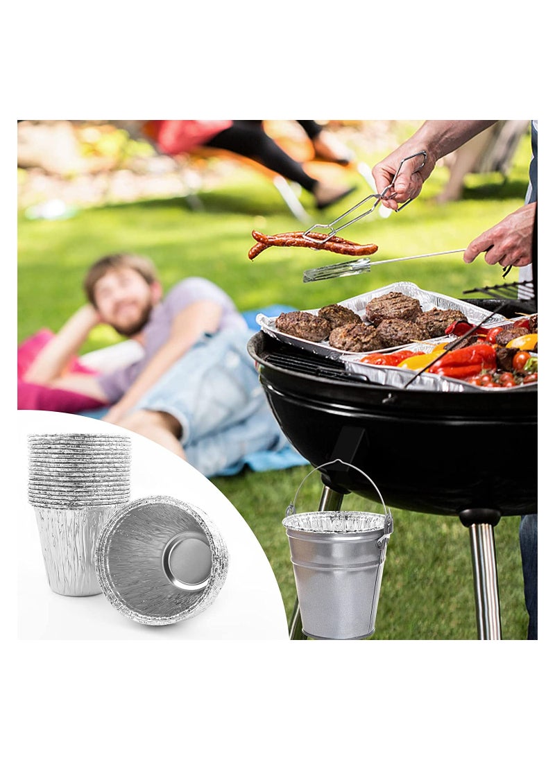 KASTWAVE - Grease Bucket Liner, Grill Drip Tray, 25 Pack Disposable Heavy Duty Foil Liners Fit for Traeger, BBQ Grills, Pit Boss, Camp Chef, Silver - Image 1