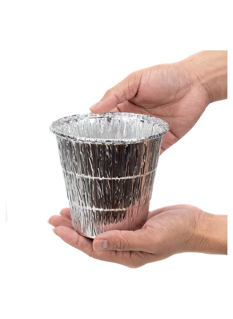 KASTWAVE - Grease Bucket Liner, Grill Drip Tray, 25 Pack Disposable Heavy Duty Foil Liners Fit for Traeger, BBQ Grills, Pit Boss, Camp Chef, Silver - Image 1