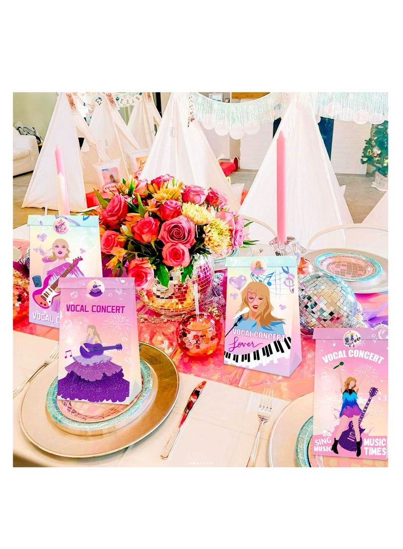 KASTWAVE 24 Pcs Gift Bags for Taylor, Party Candy Bags with 36 Stickers Included, Party Decorations, Birthday Party Bags, Singer Theme Birthday Party Supplies, Wedding Bridal Shower - Image 4