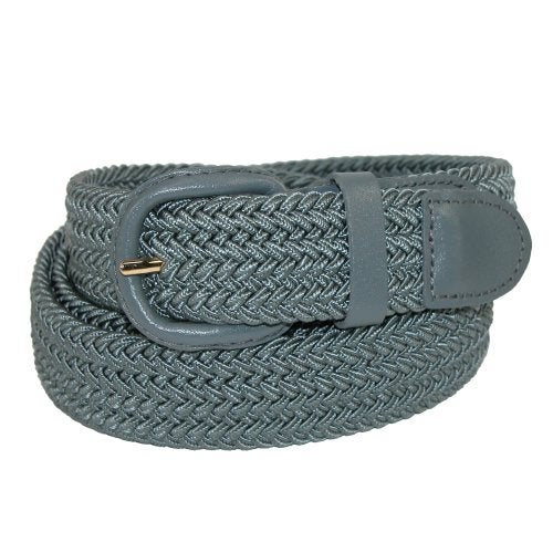 CTM Men's Elastic Braided Belt with Covered Buckle (Big & Tall Available), XXL, Khaki - Image 4