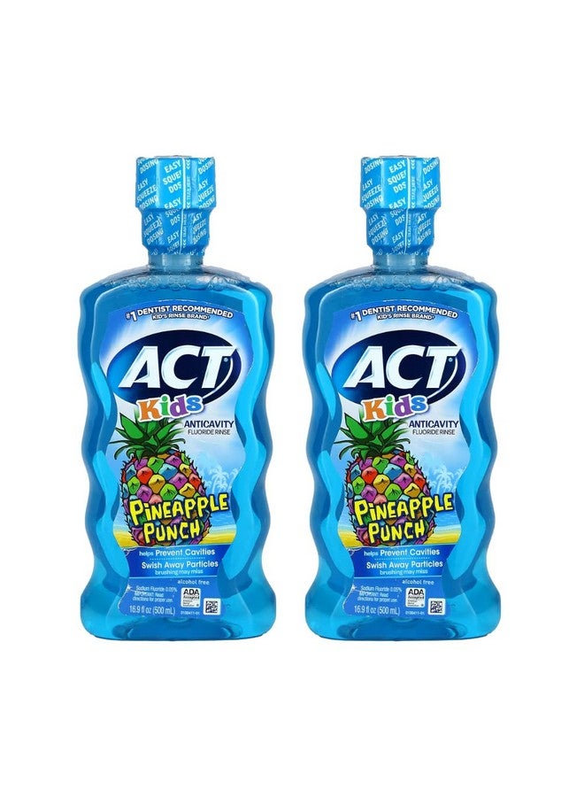 ACT Kids Anticavity Fluoride Rinse, Pineapple Punch, 16.9 Ounce (Pack Of 2) - Image 1