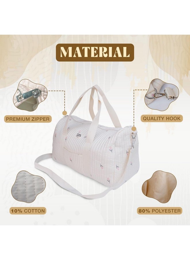 Baby Diaper Bag Tote 18 x 10.2-inch Large Organizer - Purse Diaper Bag for Women with Floral Design - Diaper Tote Bag with Multiple Pockets for Travel, Gym, Groceries, Laptop & Other Essentials  - Image 2