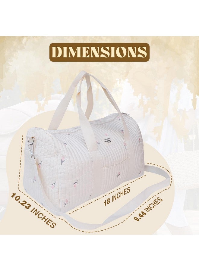 Baby Diaper Bag Tote 18 x 10.2-inch Large Organizer - Purse Diaper Bag for Women with Floral Design - Diaper Tote Bag with Multiple Pockets for Travel, Gym, Groceries, Laptop & Other Essentials  - Image 1