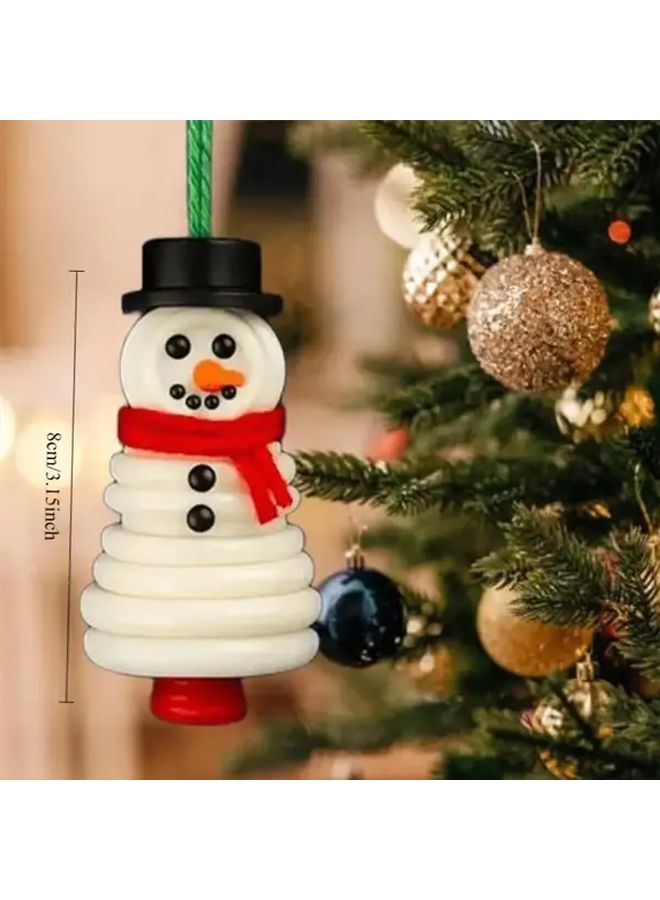Christmas Button Craft Kit Snowman Santa Ornament Making Set Color A No Glue Easy Assembly - Image 3