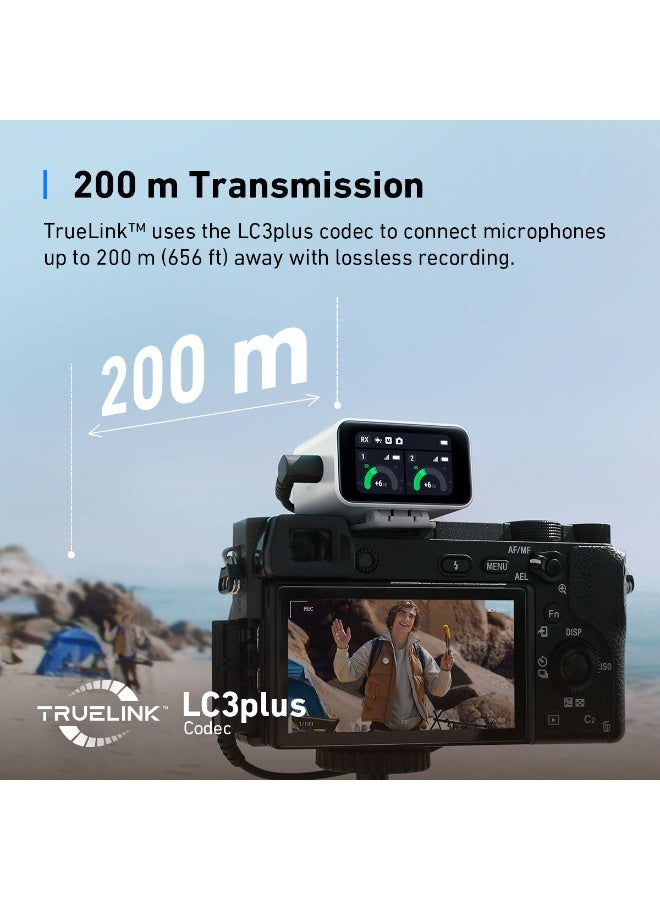 AnkerWork Wireless Lavalier Microphone, Pro Noise Cancellation, 656 ft (200 m) Transmission, 15H Battery, Swap Magnetic Colorful Covers, 2-Channel Quality Pickup, Wireless Microphone for Vlogs - Image 3
