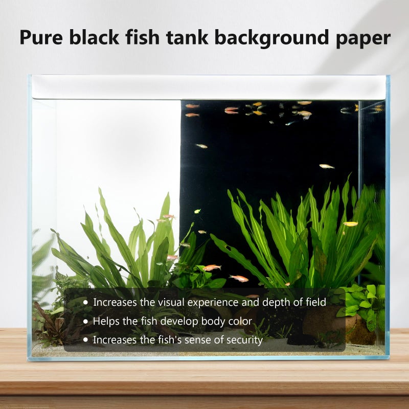 Hygger CO2 Aquarium Background Paper Decor Fish Tank Backdrop Wallpaper Electrostatic Adhesive, No Glue, Easy to Install, Reusable (23.6â€œHÃ—78.7â€L, Black) - Image 4