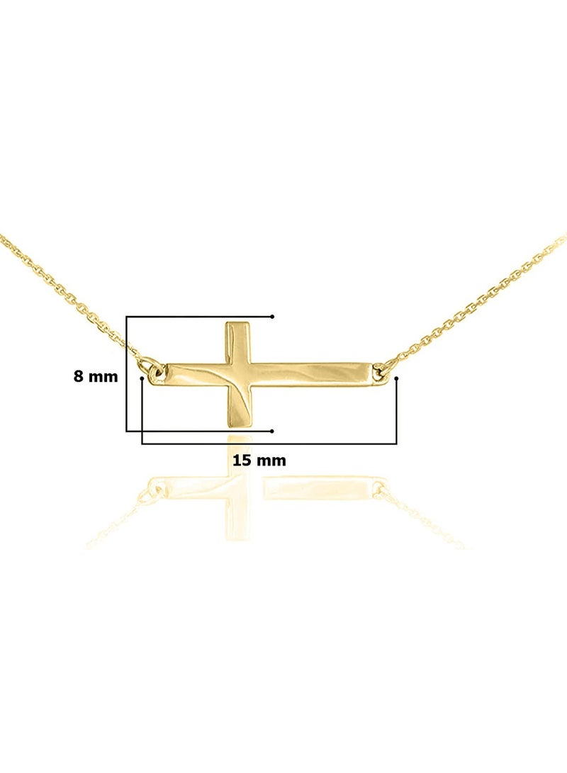 Julia Store 18K Gold Plated Stainless Steel Dainty Cross Pendant Necklaces for Women Cute Faith Cross Necklace Sideways Cross Necklace Minimal Everyday Jewelry Gift By Julia Store  - Image 2