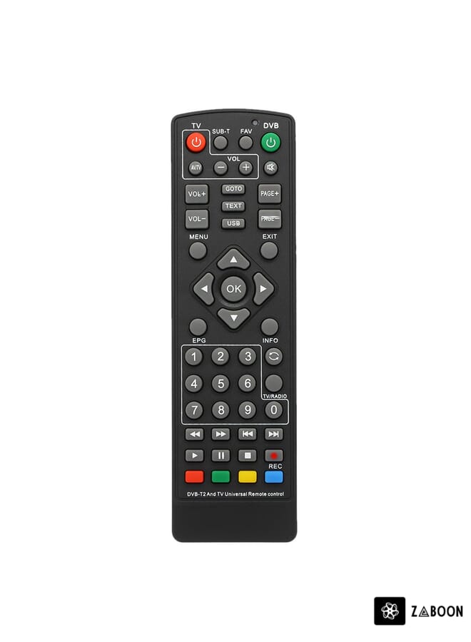Zaboon Replacement Universal Remote Control For Smart TV/STB Controller 15.5 x 2 x 4.5cm Black