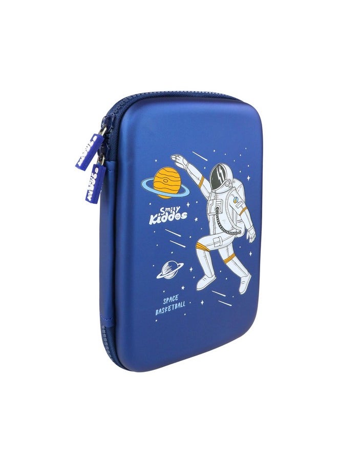 SMILY KIDDOS Smily Kiddos Single Compartment Pencil Case Stylish Cute Large Capacity Hardtop EVA Pencil Case Organizer School Kids Pouch Multi Purpose Cartoon/Boy/Girl/Baby| Space Basket Ball | Blue  - Image 2