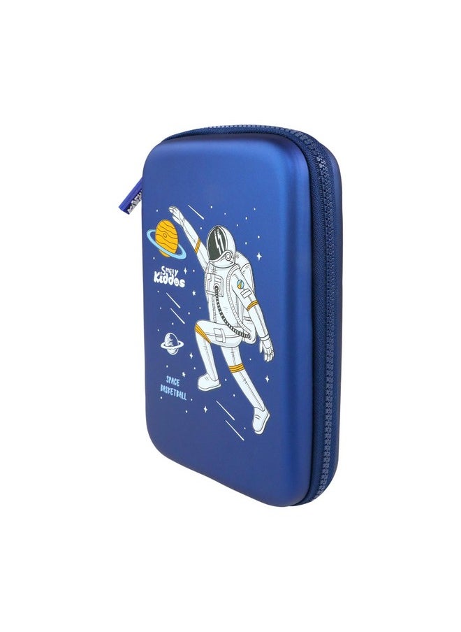 SMILY KIDDOS Smily Kiddos Single Compartment Pencil Case Stylish Cute Large Capacity Hardtop EVA Pencil Case Organizer School Kids Pouch Multi Purpose Cartoon/Boy/Girl/Baby| Space Basket Ball | Blue  - Image 3