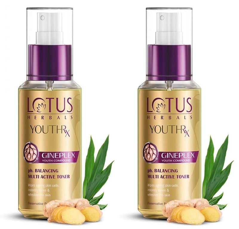 LOTUS HERBALS Lotus Herbals Youth RX PH Balancing Multi Active Toner 100ml x Pack of 2  - Image 1