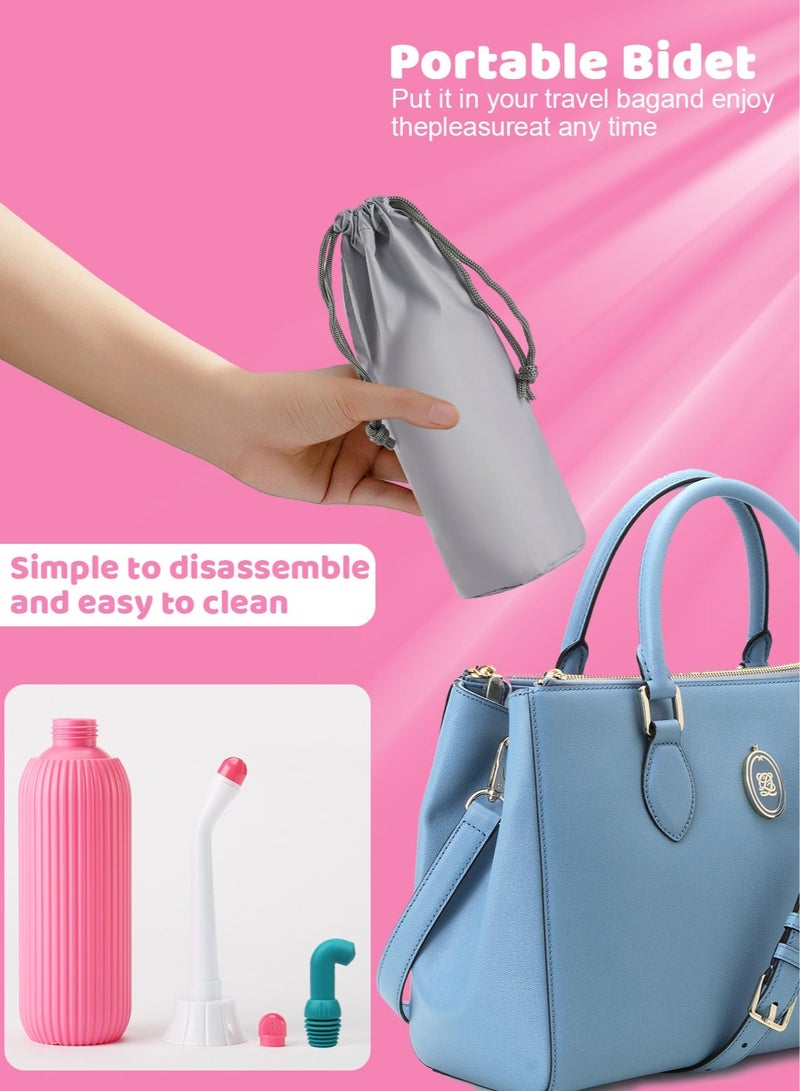 HomarKet 2 Pack Portable Travel Bidet Handheld Shattaf Bidet for Toilet Handheld Postpartum Perineal Cleansing Childbirth Cleaner - for Outdoor,Camping,Travling,Personal Hygiene, with Travel Bag,500ml - Image 2