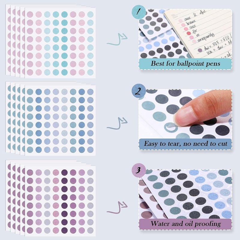 klarako 3200 Pieces Colored Dots Sticker 1/4 Inch Round Coding Labels Circle Dot Stickers Removable Color-Code Dot Stickers for Bottles, Documents, 50 Sheets, 80 Colors - Image 3