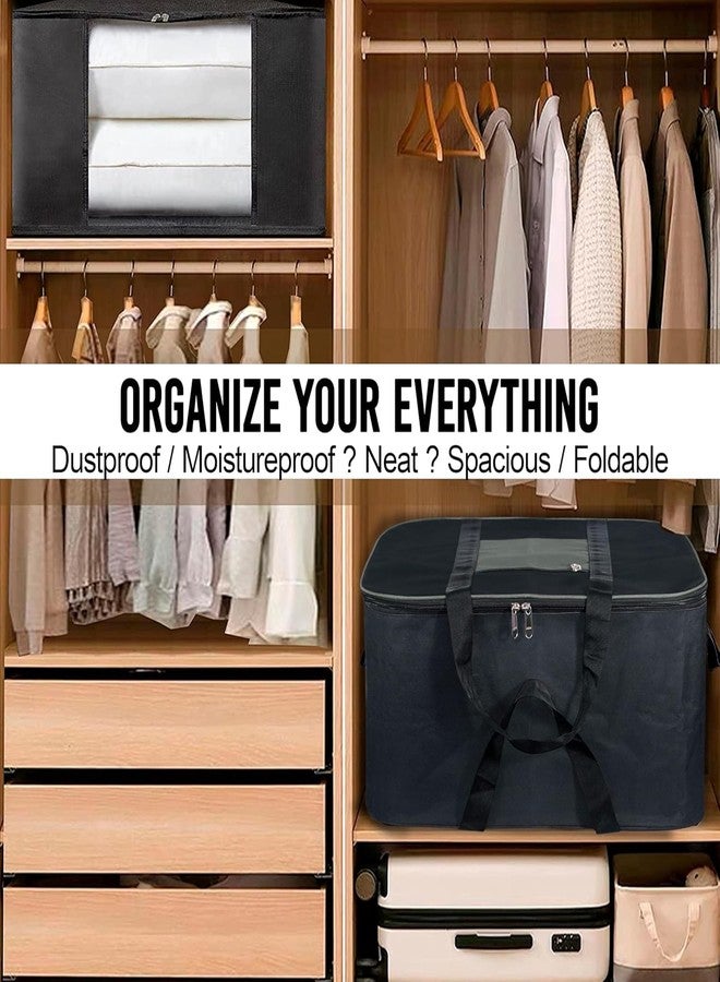 stylebites Moisture Proof Nylon Large Underbed Storage Bag for Clothes | Foldable Organizer with Zipper & Handle | Space Saving Clothes Storage Box (54 x 46 x 28 cm) (Pack Of 7) - Image 3