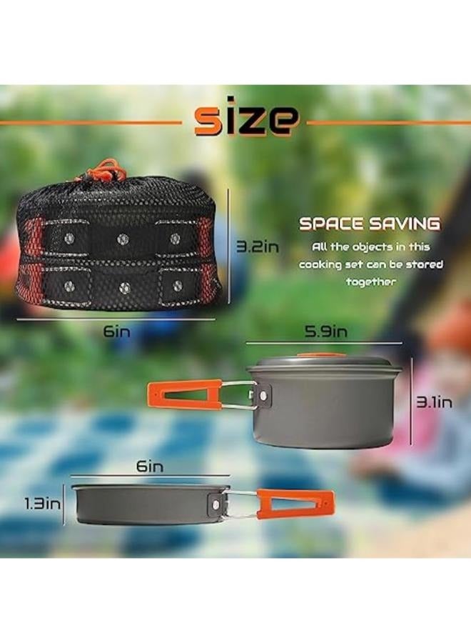 Set of Camping Cookware for Backpack Cookware Pot and Pans Set, Survival Cooking Kit for Hiking Cooking Gear Outdoor Cooking and Picnic, Hiking, - Image 2