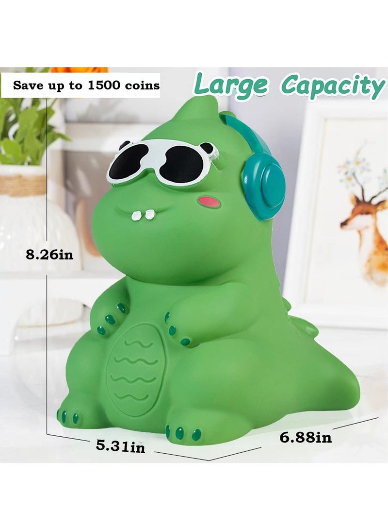 SYOSI Dinosaur Bank, Large Capacity Creative Money Coin Bank, Plastic Shatterproof Cute Kids Bank for Boys Girls, Great Gifts for Birthday, Baby Shower Home Decoration - Image 3