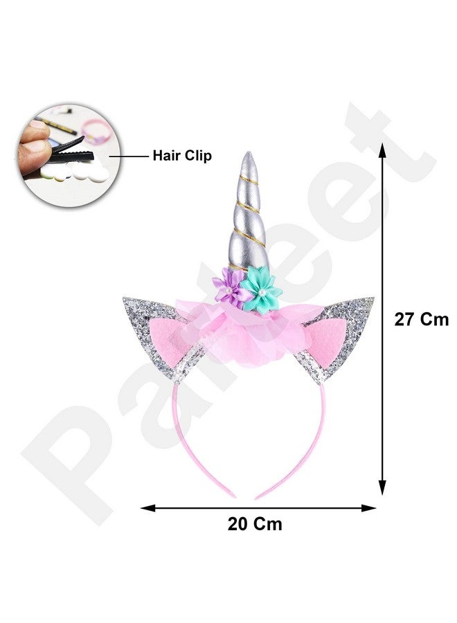 PARTEET Combo (Pack of 3 Items) for Birthday Gift/Birthday Returns Gifts for Kids/Unicorn Combo with Unicorn Hairband/Unicorn Clip/and Unicorn Bracelet for Girl Kids - Image 4