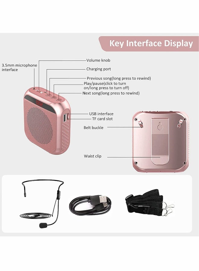 Portable Voice Amplifier with Wired Microphone Headset, Rechargeable PA System Speaker for Teachers, Tour Guides, Coaches, Meetings, Yoga, and Fitness Activities - Image 4