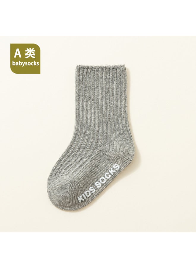 25 Baby Mid-tube Double-needle Dotted Anti-slip Newborn Baby Loose Mouth Non-constricting Feet Type A Cotton Floor Socks