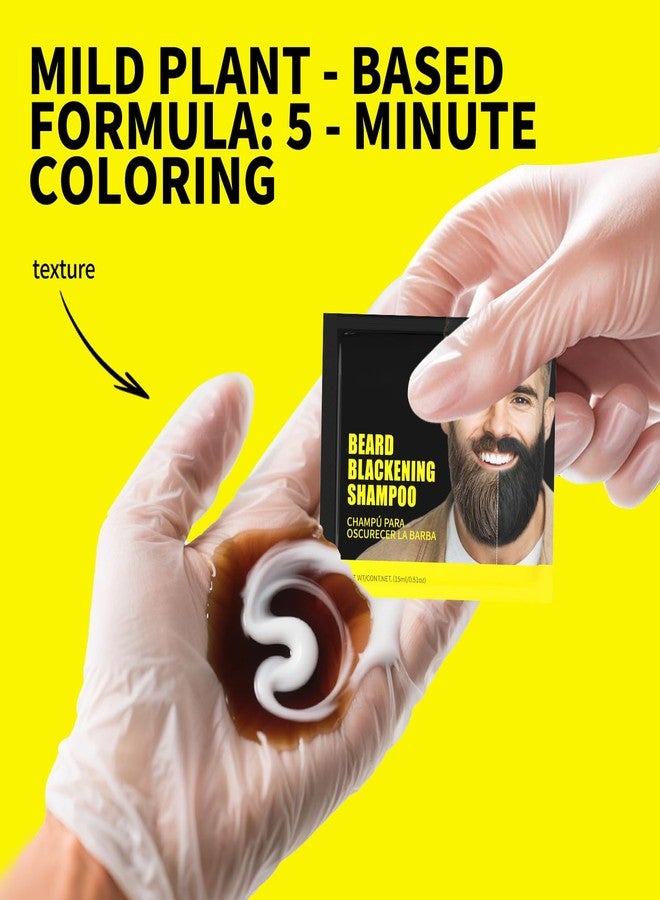Gowwim Beard Dye Shampoo for Men, Natural Plant Extracts Blackening Beard Color Skin-Friendly 10x15ml Travel Packs - Image 2