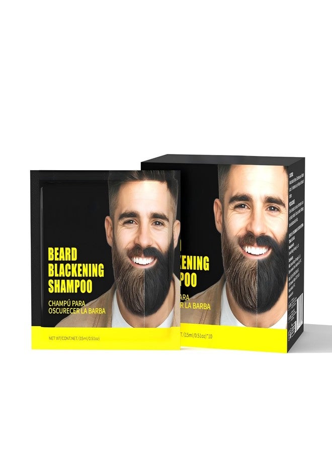 Gowwim Beard Dye Shampoo for Men, Natural Plant Extracts Blackening Beard Color Skin-Friendly 10x15ml Travel Packs - Image 1