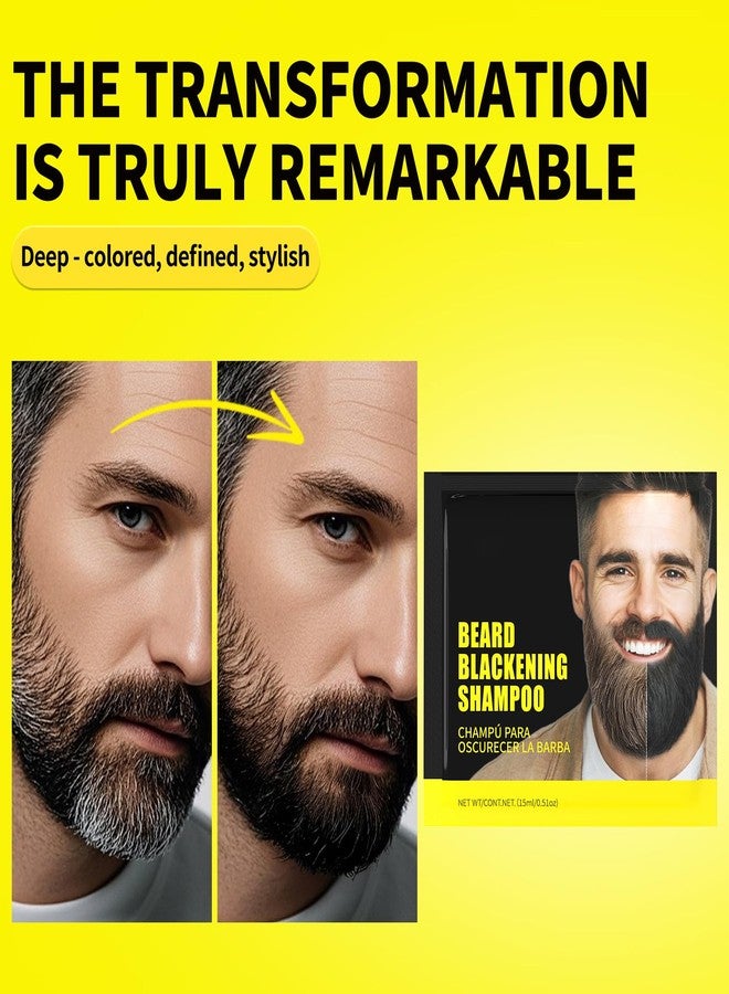 Gowwim Beard Dye Shampoo for Men, Natural Plant Extracts Blackening Beard Color Skin-Friendly 10x15ml Travel Packs - Image 3