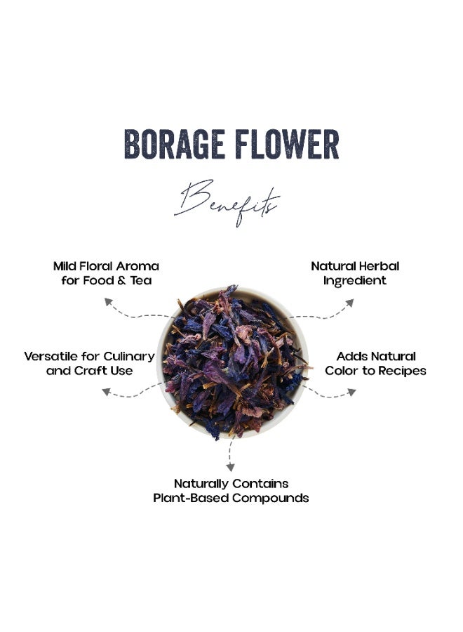 OGOC Premium Dried Borage Flowers for Herbal Tea, Aromatherapy & Natural Decoration - Image 2