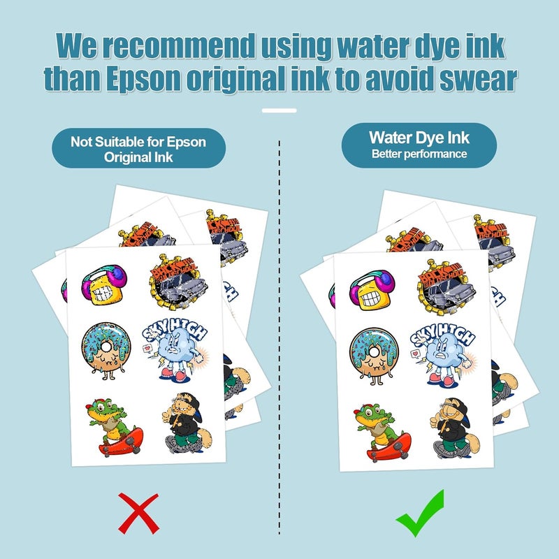 Stampcolour 30 Sheets Clear Printable Sticker Paper for Inkjet Printer, 8.5x11 Vinyl Transparent Sticker Paper, Dries Quickly Vivid Colors Decal Paper,Tear Resistant for DIY Stickers & Decals - Image 2