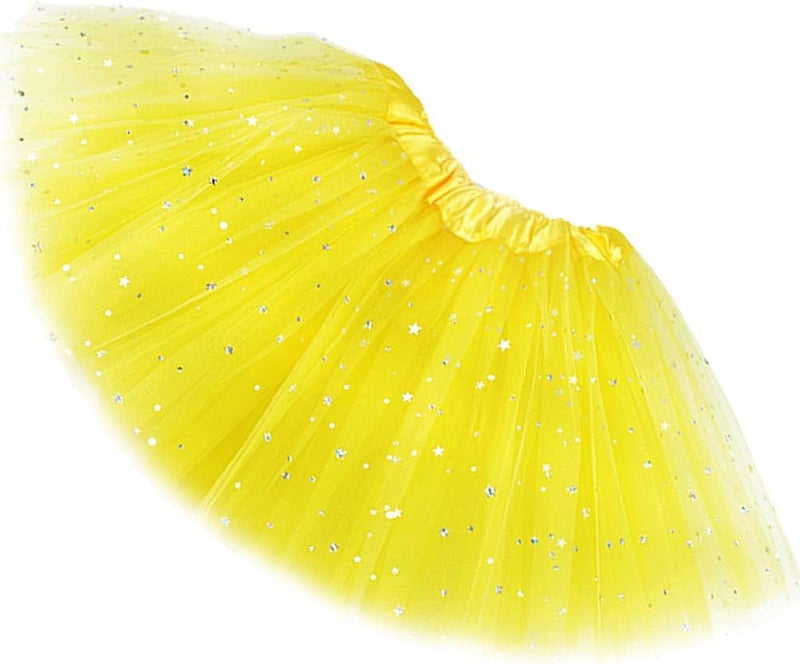 Girls Sparkle Tutus Princess Ballet Dance Layered Tulle Tutu Skirts,2-8T