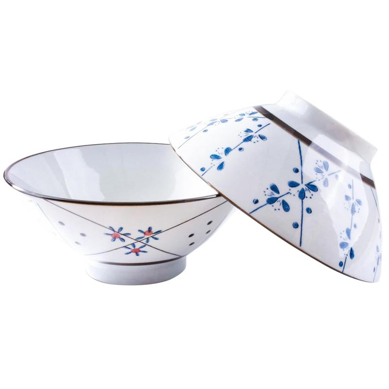 Cerficer 75 Inch Asian Ramen Bowls Japanese Noodle Bowls for Ramen Cereal Soup Pho Udon Noodles Deep Noodle Serving Bowls Set of 2