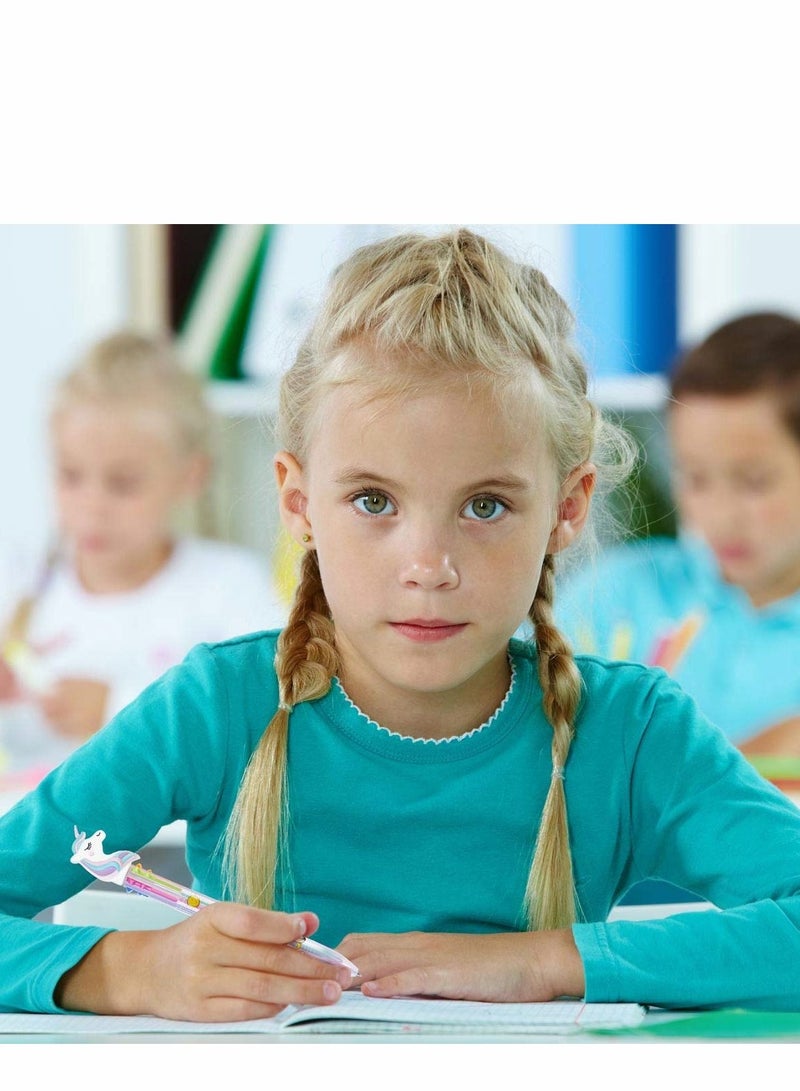 SYOSI Unicorn Ballpoint Pen, 0.5mm 6-in-1 Multicolor Ballpoint Pen 6 Colors Retractable Ballpoint Pens Gel Pen Unicorn Shuttle Pens Liquid Ink Pens Set Pen Supplies Office Gifts (6 Pack) - Image 3