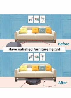 Excefore Furniture Risers, Steel Bed Risers, Lifts Height Desk or Sofa Lift , Non Slip Bottom Felt Pad, Heavy Duty Table, Sofa Riser Protect Floor（Square, 4Pack）  - Image 4