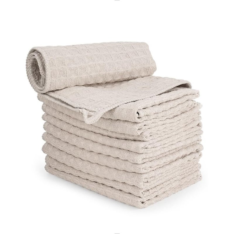 watchget Barista Micro Cloth 10 Pack Microfiber Barista Cleaning Towels Microfiber Waffle Weave Kitchen Dish Cloth Coffee Bar Towel Coffee Machine Cleaning Cloth Khaki12x12 - Image 2