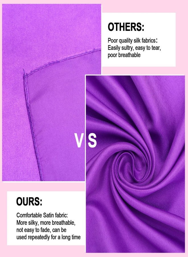 Tarpop 24 Pcs Women Square Neck Scarf Small Satin Scarf Solid Color Head Thin Handkerchief for Women, 23.6 x 23.6 Inches, 24 Colors - Image 5