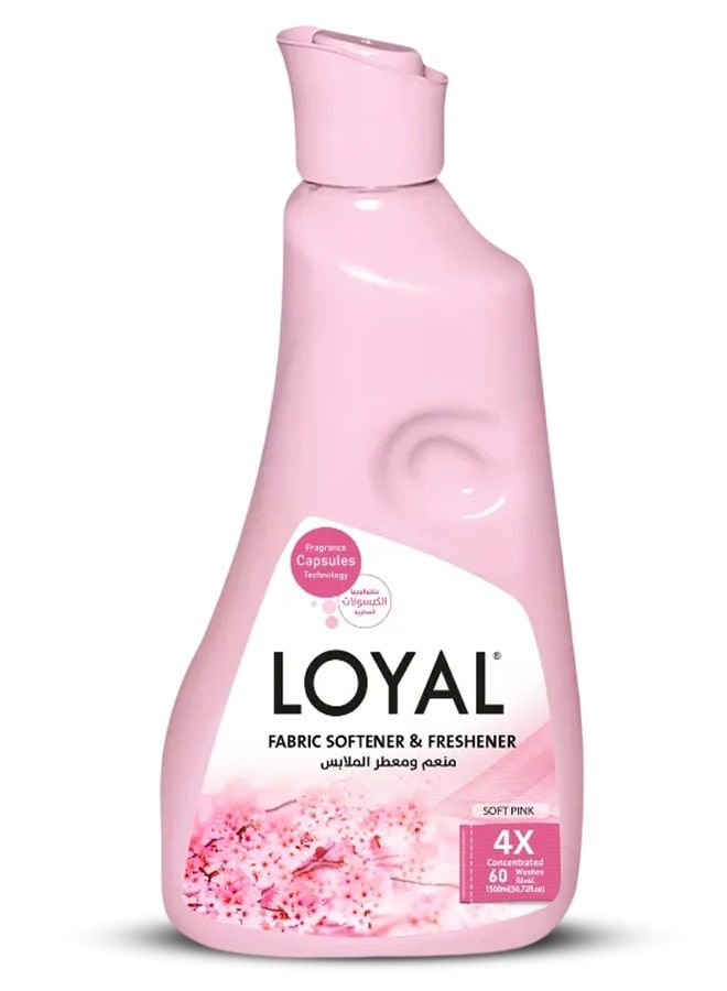 loyal Fabric Softener & Freshener Concentrated Soft Pink 60 Washes 1500ml