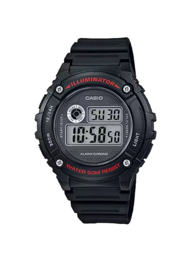 CASIO Men's Digital Display Watch With Black Resin Strap - W-216H-1AVDF
