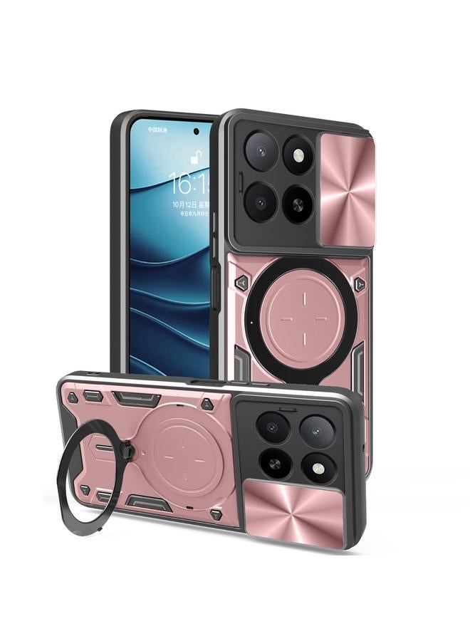 زبون جراب لهاتف Honor X5b Plus / X5b 4G CD Texture Sliding Camshield حامل مغناطيسي للهاتف - Image 1