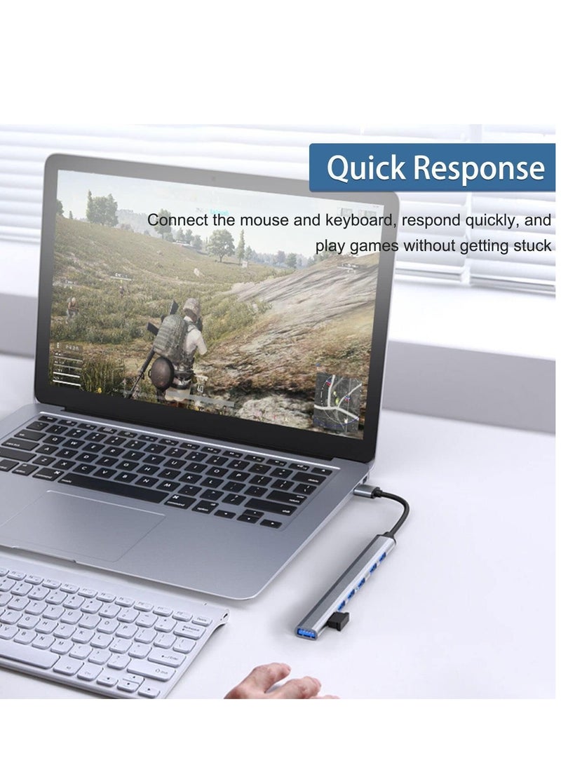 موزع USB C 3.0 مع 7 منافذ، موزع USB C من الألومنيوم إلى USB Hub 3.0 لأجهزة Mac Pro وiMac وiPad Pro وChromebook وPixelbook وDell XPS وSamsung والمزيد من الأجهزة من النوع C - Image 5