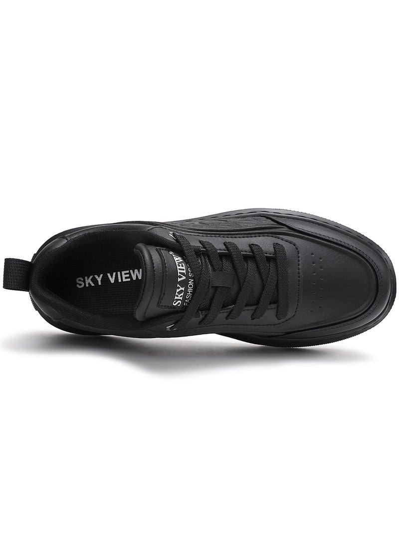 Sky View SKY VIEW Men's Fashion Shoes Ultrafine Fiber Vamp Casual Shoes For Men Non Slip Lace Up Chunky Sneakers Cushioned And Lightweight Low Top Walking Shoes  - Image 4