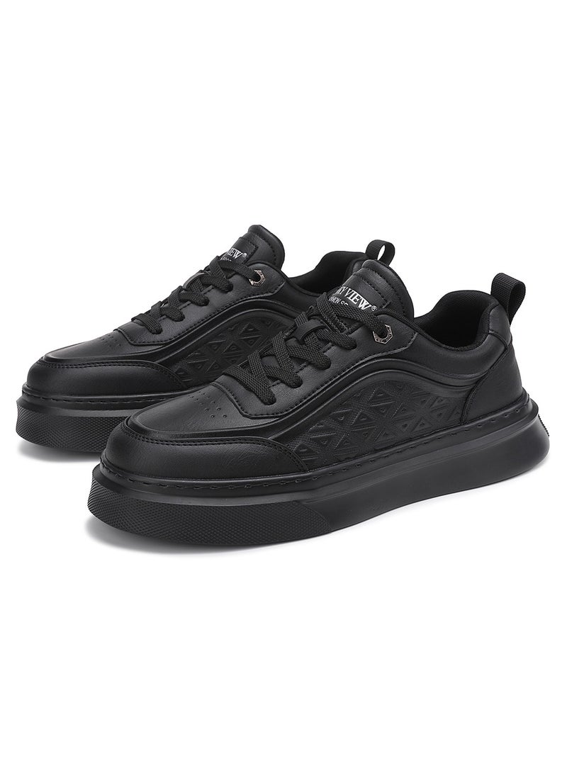 Sky View SKY VIEW Men's Fashion Shoes Ultrafine Fiber Vamp Casual Shoes For Men Non Slip Lace Up Chunky Sneakers Cushioned And Lightweight Low Top Walking Shoes  - Image 1