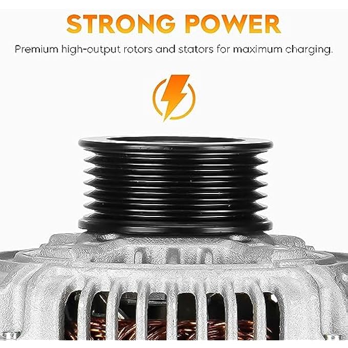 AEagle New Alternator for Jeep Cherokee 4.0L L6 2001, 121000-3780 13906 13906N 40052082 400-52082 56041822AB AND0273 - Image 2