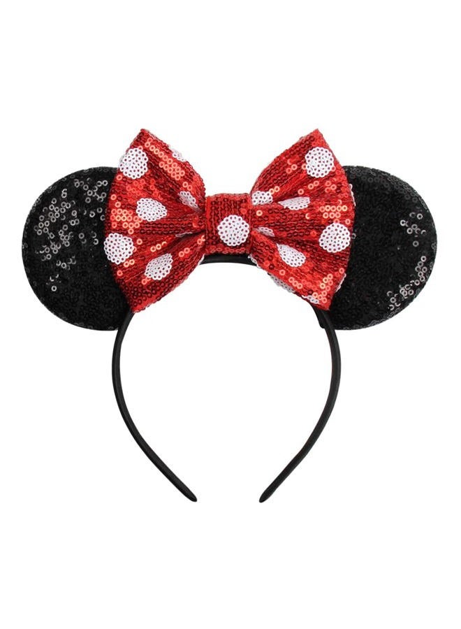 KARETT Mouse Ears Bow Headbands, Sparkle Mouse Ears Headband Glitter Hair Band for Party Princess Decoration Cosplay Costume - Image 1