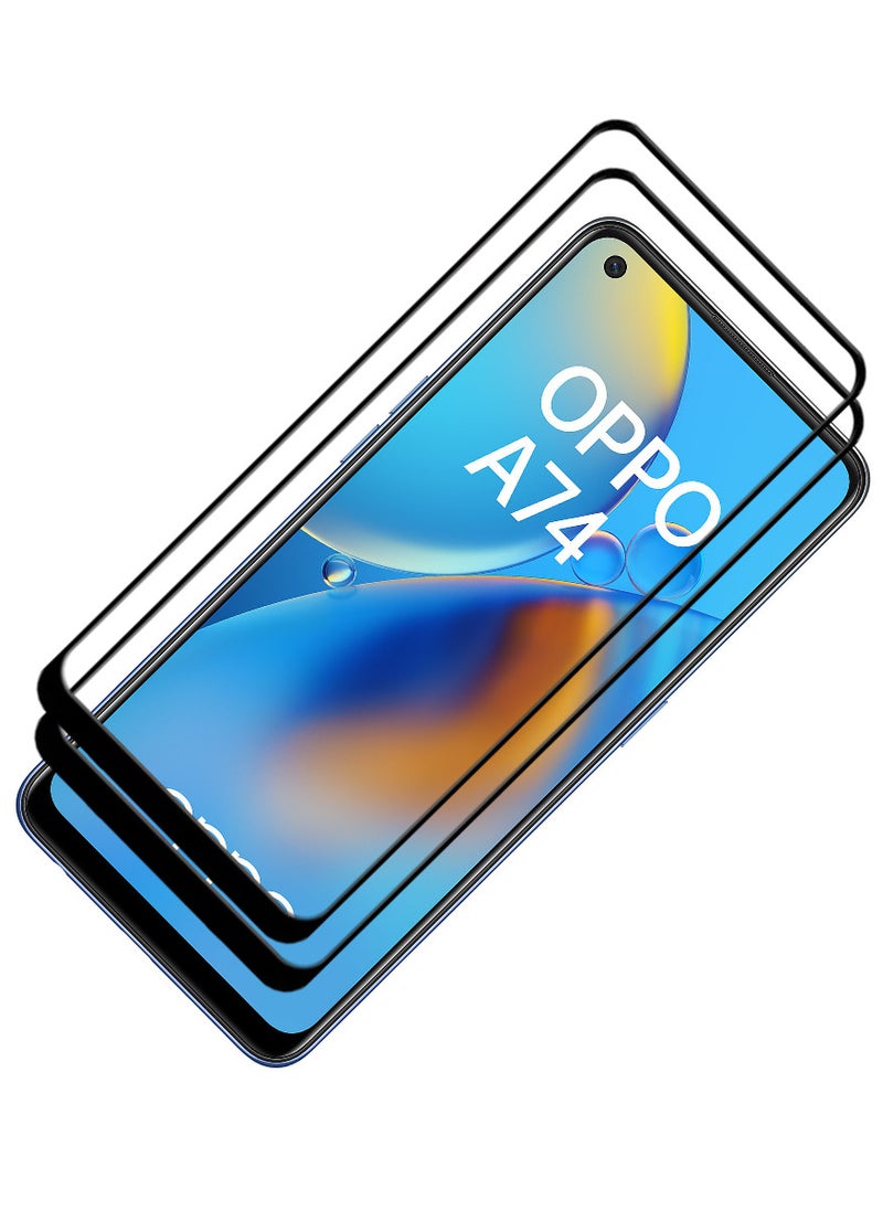 ACLIX 2 Pieces Antistatic ESD Dustproof Premium Quality High Definition Tempered Glass Screen Protector Designed For Oppo A74 - Image 1