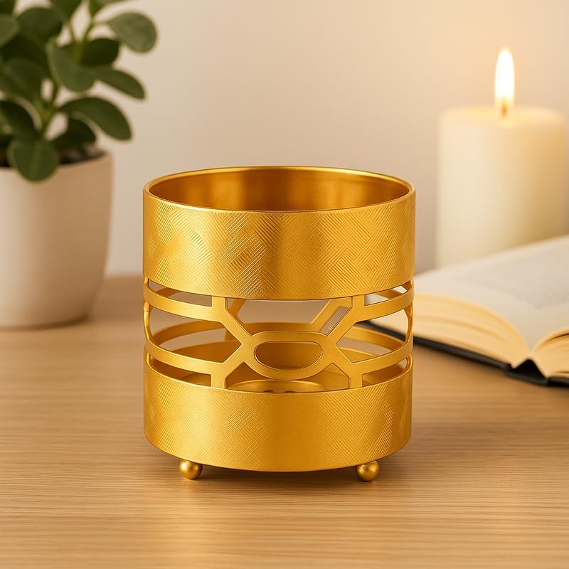 Fitto Golden Spoon Holder for Kitchen, Elegant Utensil Organizer, Durable Cutlery Stand